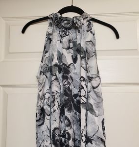 Cato Black and Gray Floral Blouse